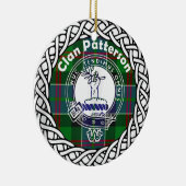 Scottish Clan Patterson Tartan en Crest Keramisch Ornament (Rechts)