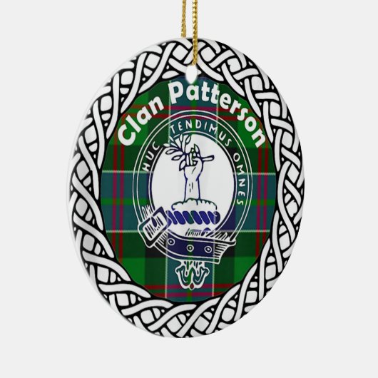 Scottish Clan Patterson Tartan en Crest Keramisch Ornament (Rechts)