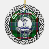 Scottish Clan Patterson Tartan en Crest Keramisch Ornament (Voorkant)