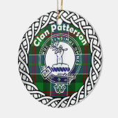 Scottish Clan Patterson Tartan en Crest Keramisch Ornament (Links)