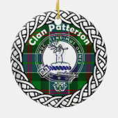 Scottish Clan Patterson Tartan en Crest Keramisch Ornament (Achterkant)