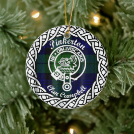 Scottish Clan Pinkerton Tartan en Crest Keramisch Ornament