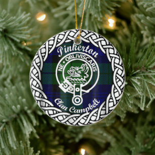 Scottish Clan Pinkerton Tartan en Crest Keramisch Ornament