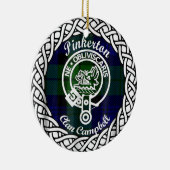 Scottish Clan Pinkerton Tartan en Crest Keramisch Ornament (Rechts)
