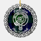 Scottish Clan Pinkerton Tartan en Crest Keramisch Ornament (Achterkant)