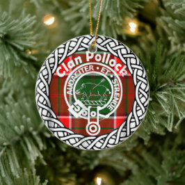 Scottish Clan Pollock Tartan en Crest Keramisch Ornament