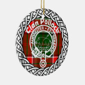 Scottish Clan Pollock Tartan en Crest Keramisch Ornament (Rechts)