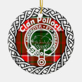 Scottish Clan Pollock Tartan en Crest Keramisch Ornament (Voorkant)