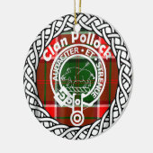 Scottish Clan Pollock Tartan en Crest Keramisch Ornament (Links)