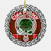 Scottish Clan Pollock Tartan en Crest Keramisch Ornament (Achterkant)