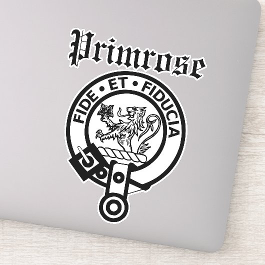 Scottish Clan Primrose Crest Badge Large Sticker (Detail)