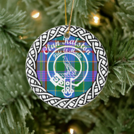 Scottish Clan Ralston Tartan en Crest Keramisch Ornament