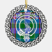 Scottish Clan Ralston Tartan en Crest Keramisch Ornament (Voorkant)