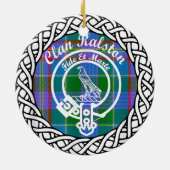Scottish Clan Ralston Tartan en Crest Keramisch Ornament (Achterkant)