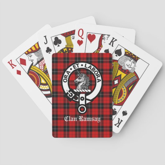 Scottish Clan Ramsay Crest Badge & Tartan Customiz Pokerkaarten (Achterkant)