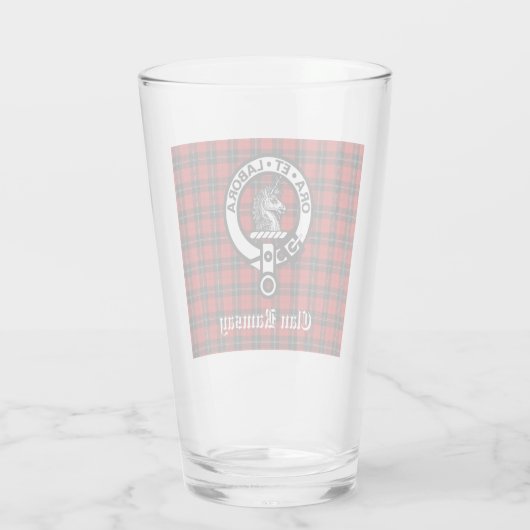 Scottish Clan Ramsay Crest Badge & Tartan Glas (Achterkant)