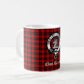 Scottish Clan Ramsay Crest Badge & Tartan Koffiemok (Voorkant links)