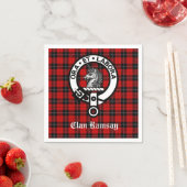 Scottish Clan Ramsay Crest Badge & Tartan Servet (Insitu)