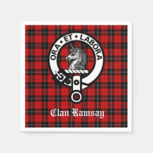 Scottish Clan Ramsay Crest Badge & Tartan