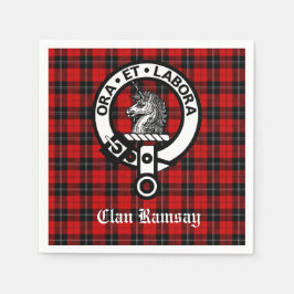 Scottish Clan Ramsay Crest Badge & Tartan Servet