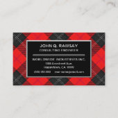 Scottish Clan Ramsay Red Tartan Pset Visitekaartje (Voorkant)
