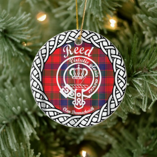 Scottish Clan Reed Tartan en Crest Keramisch Ornament (Boom)