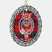 Scottish Clan Reed Tartan en Crest Keramisch Ornament (Rechts)