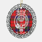 Scottish Clan Reed Tartan en Crest Keramisch Ornament (Links)