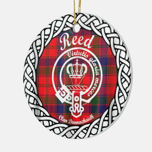 Scottish Clan Reed Tartan en Crest Keramisch Ornament (Links)