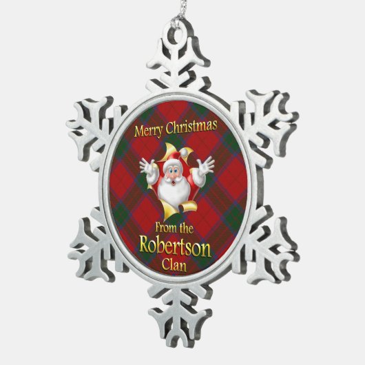 Scottish Clan Robertson Kerstornament Tin Sneeuwvlok Ornament (Rechts)