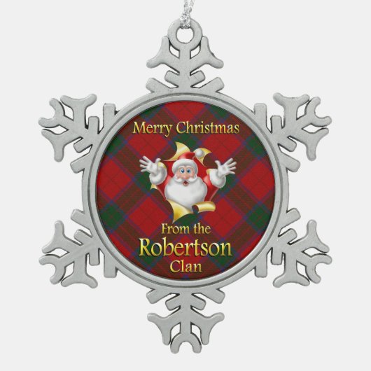 Scottish Clan Robertson Kerstornament Tin Sneeuwvlok Ornament (Voorkant)