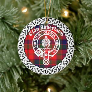 Scottish Clan Robertson Tartan en Crest Keramisch Ornament
