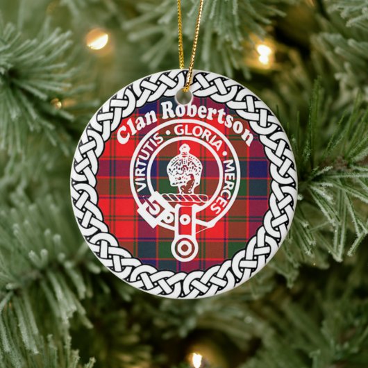 Scottish Clan Robertson Tartan en Crest Keramisch Ornament (Boom)
