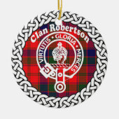 Scottish Clan Robertson Tartan en Crest Keramisch Ornament (Voorkant)