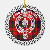Scottish Clan Robertson Tartan en Crest Keramisch Ornament (Achterkant)