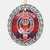Scottish Clan Robinson Tartan en Crest Keramisch Ornament (Links)