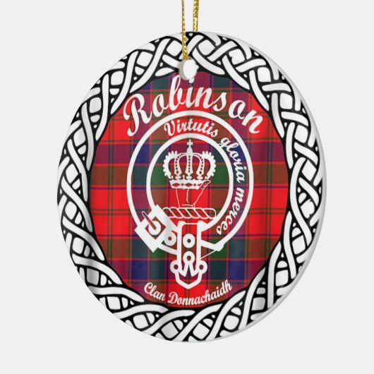 Scottish Clan Robinson Tartan en Crest Keramisch Ornament (Links)