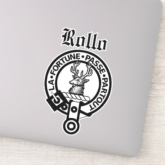 Scottish Clan Rollo Crest Badge Large Sticker (Detail)
