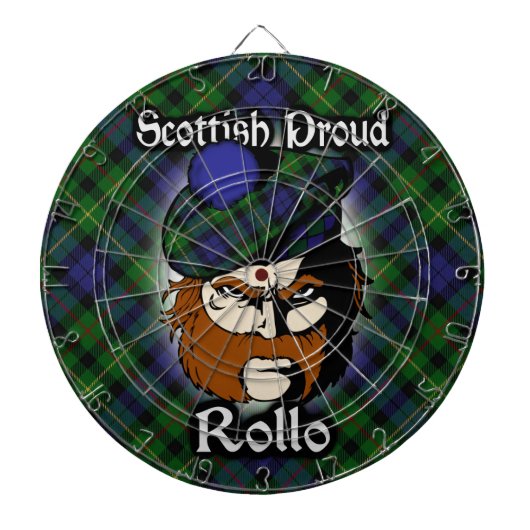 Scottish Clan Rollo Tartan Dartboard Dartbord (Voorkant)