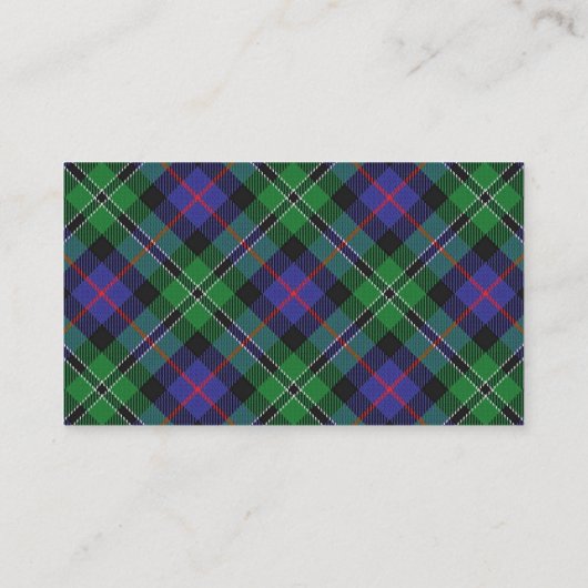 Scottish Clan Roos Tartan Pset Visitekaartje (Achterkant)