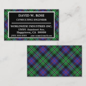 Scottish Clan Roos Tartan Pset Visitekaartje (Voorkant / Achterkant)