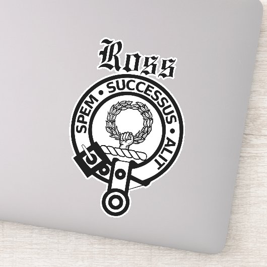 Scottish Clan Ross Crest Badge Large Sticker (Detail)