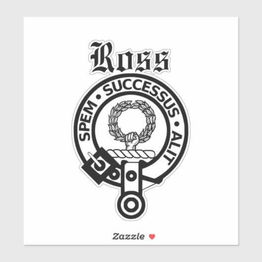 Scottish Clan Ross Crest Badge Large Sticker (Vel)