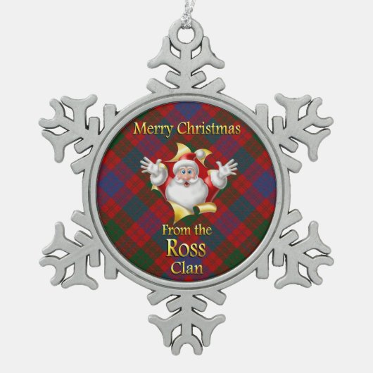 Scottish Clan Ross Kerstornament Tin Sneeuwvlok Ornament (Voorkant)