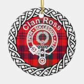 Scottish Clan Ross Tartan en Crest Keramisch Ornament (Voorkant)