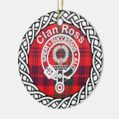Scottish Clan Ross Tartan en Crest Keramisch Ornament (Links)