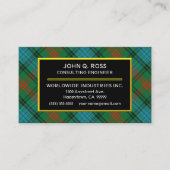 Scottish Clan Ross Tartan Pset Visitekaartje (Voorkant)