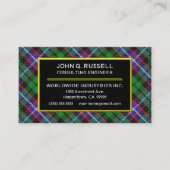 Scottish Clan Russell Tartan Pset Visitekaartje (Voorkant)