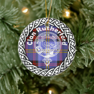 Scottish Clan Rutherford Tartan en Crest Keramisch Ornament