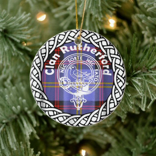 Scottish Clan Rutherford Tartan en Crest Keramisch Ornament (Boom)
